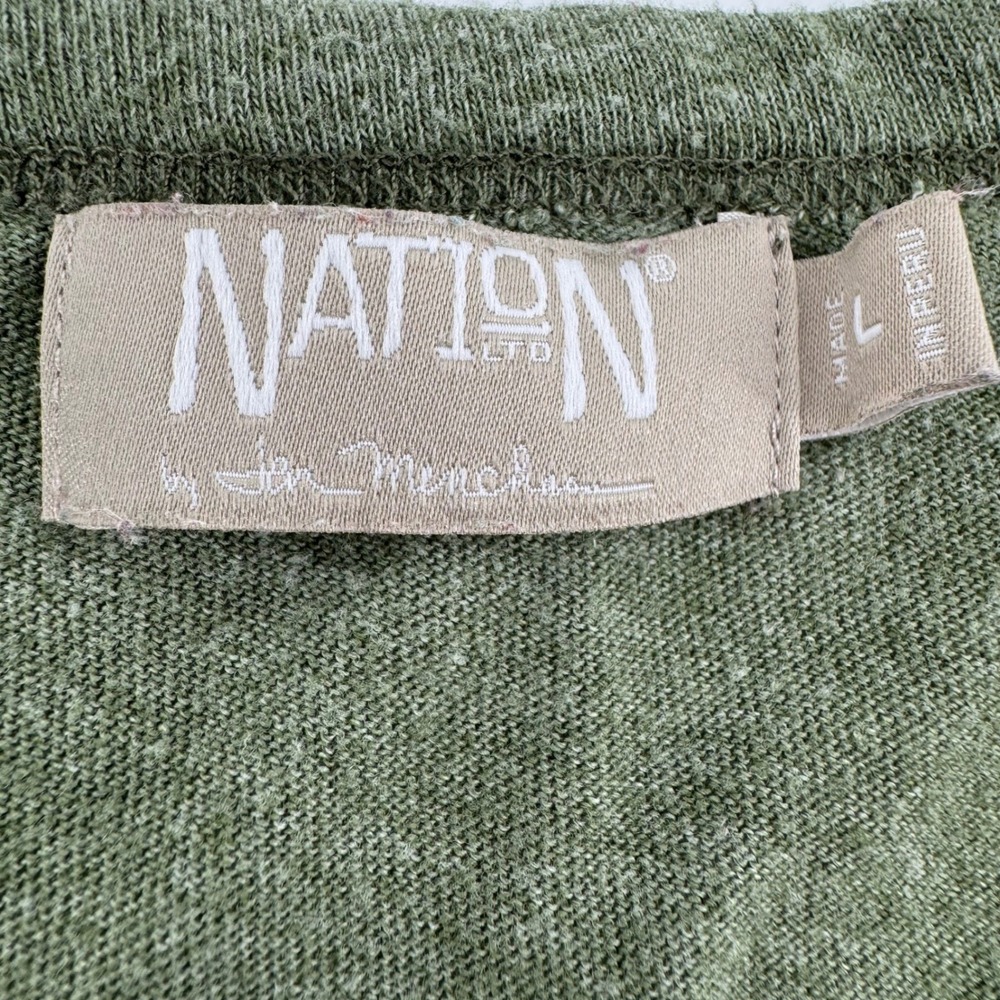 Nation LTD Womens Olive Green Shoulder Cut Out Long Sleeve Scoop Neck Top Large - Picture 4 of 7